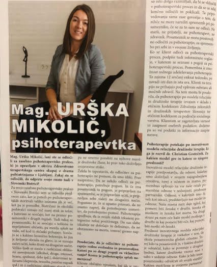 Članek o družinski psihoterapiji v Ljubljani