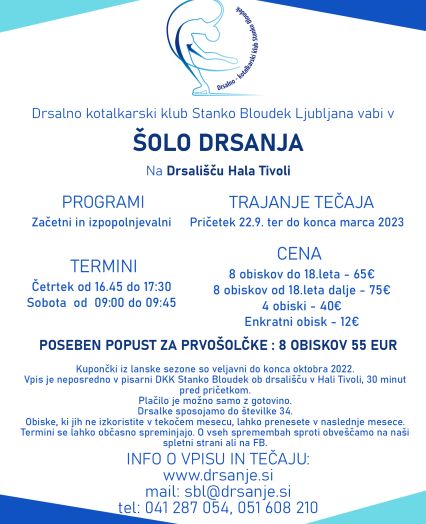 informacije o naši šoli drsanja